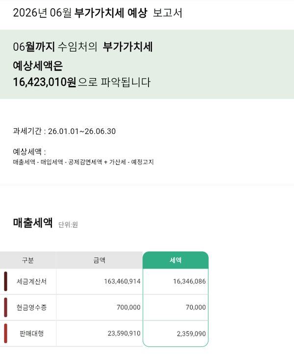 부가세 보고서